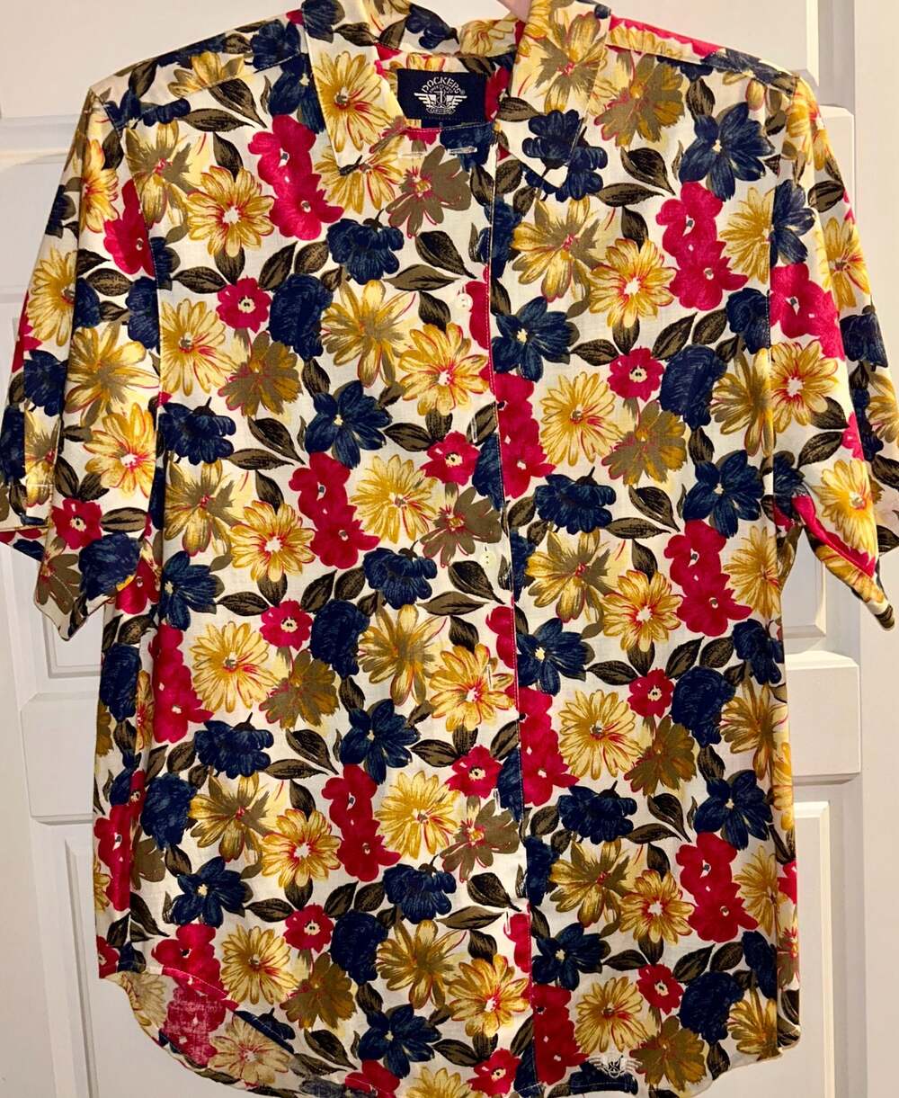 Vintage Dockers Levi's Women's Floral Short Sleeve Button-Up Blouse